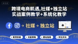 跨境电商新机遇，社媒+独立站，实战案例教学+系统化教学-川川创富网