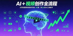 AI+短视频创作全流程:从创意策划到账号增长,96节课(含26项AI工具教学-川川创富网