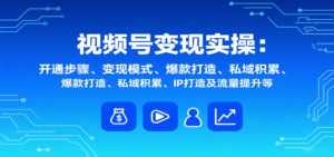 视频号变现实操,含开通步骤、变现模式、爆款打造、私域积累、IP打造及流量提升等-川川创富网
