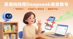 普通妈妈用Deepseek做家教号，条条热门，日变现1k+的玩法，直接抄作业-川川创富网