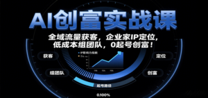 AI创富实战课:企业家IP定位,全域流量获客,低成本组团队,0起号创富!-川川创富网