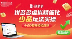拼多多虚拟精细化少品玩法实操,小白0基础轻松复制-川川创富网