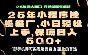 微信小程序挂G推广,解放双手,保底日入5张【揭秘】-川川创富网