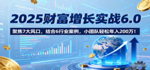 2025财富增长实战6.0,聚焦7大风口,结合6行业案例,小团队轻松年入200万!-川川创富网