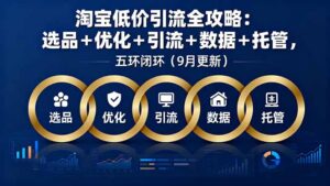 淘宝低价引流全攻略:选品+优化+引流+数据+托管,五环闭环(9月更新-川川创富网