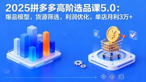 2025拼多多高阶选品课5.0:爆品模型,货源筛选,利润优化,单店月利3万+-川川创富网