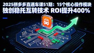 2025拼多多直通车课51期:15个核心操作模块 独创稳托互转技术 ROI提升400%-川川创富网