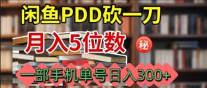 闲鱼PDD砍一刀,一部手机就可以操作,单号日入3张-川川创富网
