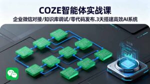 COZE智能体实战课 企业微信对接/知识库调试/零代码发布.3天搭建高效AI系统-川川创富网