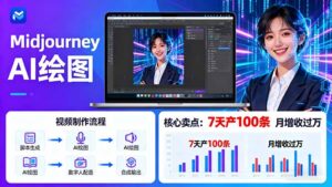 AI绘图照片开口说话视频制作:Midjourney+数字人,7天产100条月增收过万-川川创富网