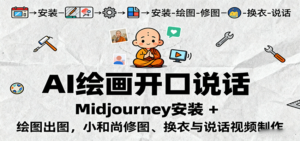AI绘画开口说话,Midjourney安装 + 绘图出图,小和尚修图、换衣与说话视频制作-川川创富网