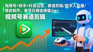 视频号+快手+抖音运营,赛道剪辑/数字人直播/爆款制作,单号日佣金峰值2w+-川川创富网