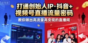 25年直播9-10两期线下课,打通创始人IP,抖音+视频号直播流量密码,教你做出高流量高变现的直播间-川川创富网