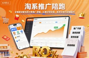 淘系推广陪跑,全维度讲解淘系付费推广逻辑,从理论到实操,系统化助力店铺盈利-川川创富网