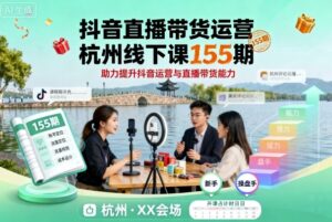 抖音直播带货运营杭州线下课155期,助力提升抖音运营与直播带货能力-川川创富网