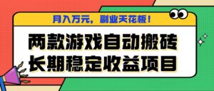 两款游戏自动搬砖,月入万元,长期稳定收益项目,副业天花板!-川川创富网