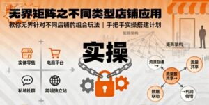无界矩阵之不同类型店铺应用,教你无界针对不同类型店铺的组合玩法应用,手把手实操搭建计划-川川创富网