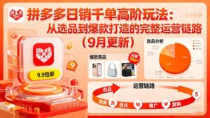 拼多多日销千单高阶玩法:从选品到爆款打造的完整运营链路(9月更新-川川创富网