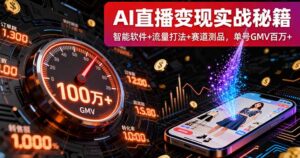 AI直播变现实战9月线下课:智能软件+流量打法+赛道测品,单号GMV百万+-川川创富网