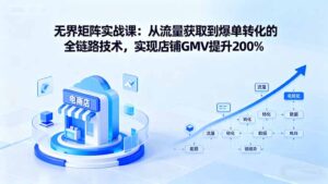 无界矩阵实战课:从流量获取到爆单转化的全链路技术,实现店铺GMV提升200%-川川创富网