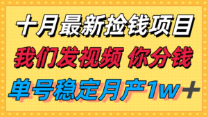 十月最强无门槛捡钱项目,支付宝分成代运营,我们干活,你分钱!单号月产1w+-川川创富网