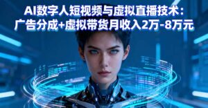 AI数字人短视频与虚拟直播技术:广告分成+虚拟带货月收入2万-8万元-川川创富网