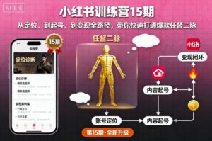 小红书训练营15期,从定位、到起号、到变现全路径,带你快速打通爆款任督二脉-川川创富网