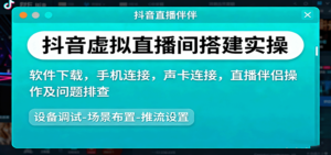 抖音虚拟直播间搭建实操、软件下载,手机连接,声卡连接,直播伴侣操作及问题排查-川川创富网