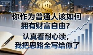 付费文章:你作为普通人该如何拥有财富自由?认真看耐心读,我把思路全写给你了-川川创富网