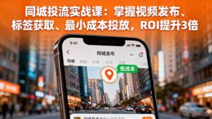 同城投流实战课:掌握视频发布、标签获取、最小成本投放,ROI提升3倍-川川创富网