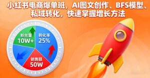 小红书电商爆单班,AI图文创作、BFS模型、私域转化,快速掌握增长方法-川川创富网