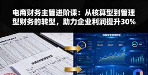 电商财务主管进阶课:从核算型到管理型财务的转型,助力企业利润提升30%-川川创富网