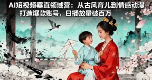 AI短视频垂直领域营:从古风育儿到情感动漫,打造爆款账号,日播放量破百万-川川创富网