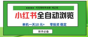 小红书全自动浏览项目,零投资,全程手机去跑,单账号一天10米+,可无限矩阵去做【揭秘】-川川创富网