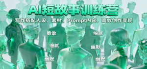 AI短故事训练营:写作搭配人设、素材、Prompt内容,高效创作变现-川川创富网