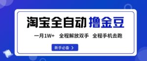 淘宝菜鸟全自动撸金豆,轻松月入1W+,全程手机去跑,操作简单【揭秘】-川川创富网