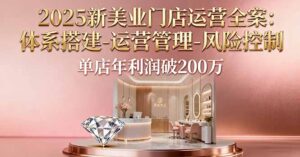 2025新美业门店运营全案:体系搭建-运营管理-风险控制,单店年利润破200万-川川创富网