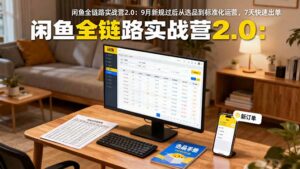 闲鱼全链路实战营2.0:9月新规过后从选品到标准化运营,7天快速出单-川川创富网