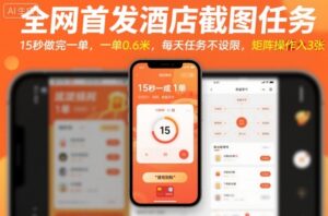 全网首发酒店截图任务,15秒做完一单,一单0.6米,每天任务不设限,矩阵操作日入3张【揭秘】-川川创富网