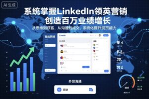 系统掌握LinkedIn领英营销,创造百万业绩增长,从思维到获客,从沟通到成交,系统化提升外贸能力-川川创富网