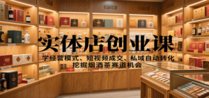 实体店创业课:学经营模式、短视频成交、私域自动转化,挖掘烟酒茶赛道机会-川川创富网