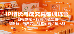 IP增长与成交突破训练营:目标制定+找高价值定位,做爆品、搞成交,轻松引高价值人脉-川川创富网