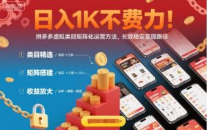日入1K不费力!拼多多虚拟类目矩阵化运营方法,长效稳定变现路径-川川创富网