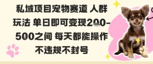 私域宠物项目赛道人群玩法单日即可变现2-5张之间每天都能操作不违规不封号-川川创富网