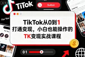 TikTok从0到1打通变现,小白也能操作的TK变现实战课程-川川创富网