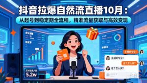 抖音拉爆自然流直播10月:从起号到稳定期全流程,精准流量获取与高效变现-川川创富网