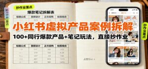 小红书虚拟产品案例拆解:100+同行爆款产品+笔记玩法,直接抄作业-川川创富网