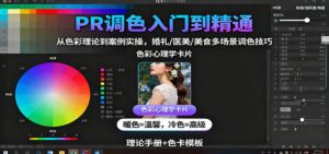 PR调色入门到精通:从色彩理论到案例实操,婚礼/医美/美食多场景调色技巧-川川创富网