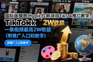 国际版醒图Hypic拉新项目TikTok推广教学,一条视频最高2W收益(附推广入口和教学)-川川创富网