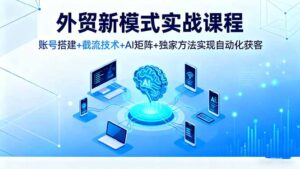 外贸新模式实战课程,账号搭建+截流技术+AI矩阵+独家方法实现自动化获客-川川创富网